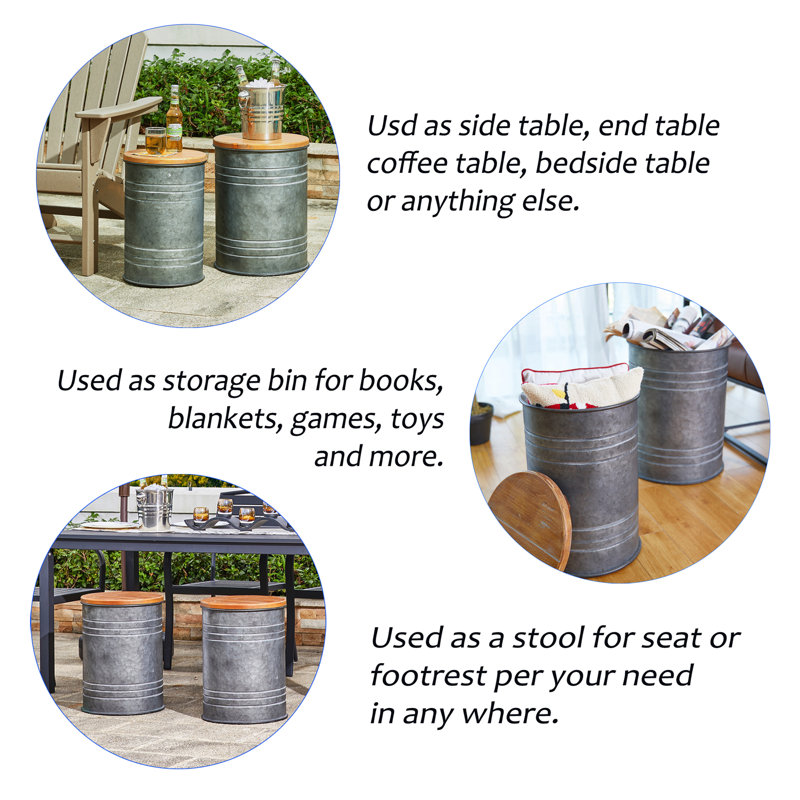 Gracie Oaks Pieper Iron Accent Stool & Reviews Wayfair